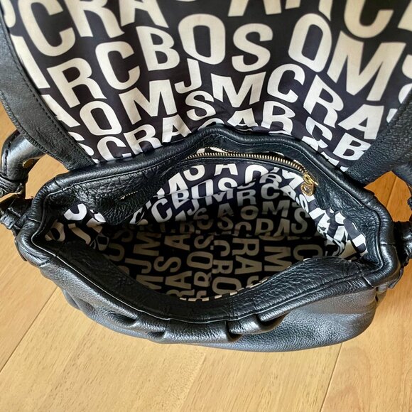 Marc By Marc Jacobs Black and Gold Leather Crossbody Purse - Picture 5 of 16